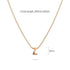 Initials Brick Alphabet Letter Necklace Rose Gold Layered Steel Jewellery